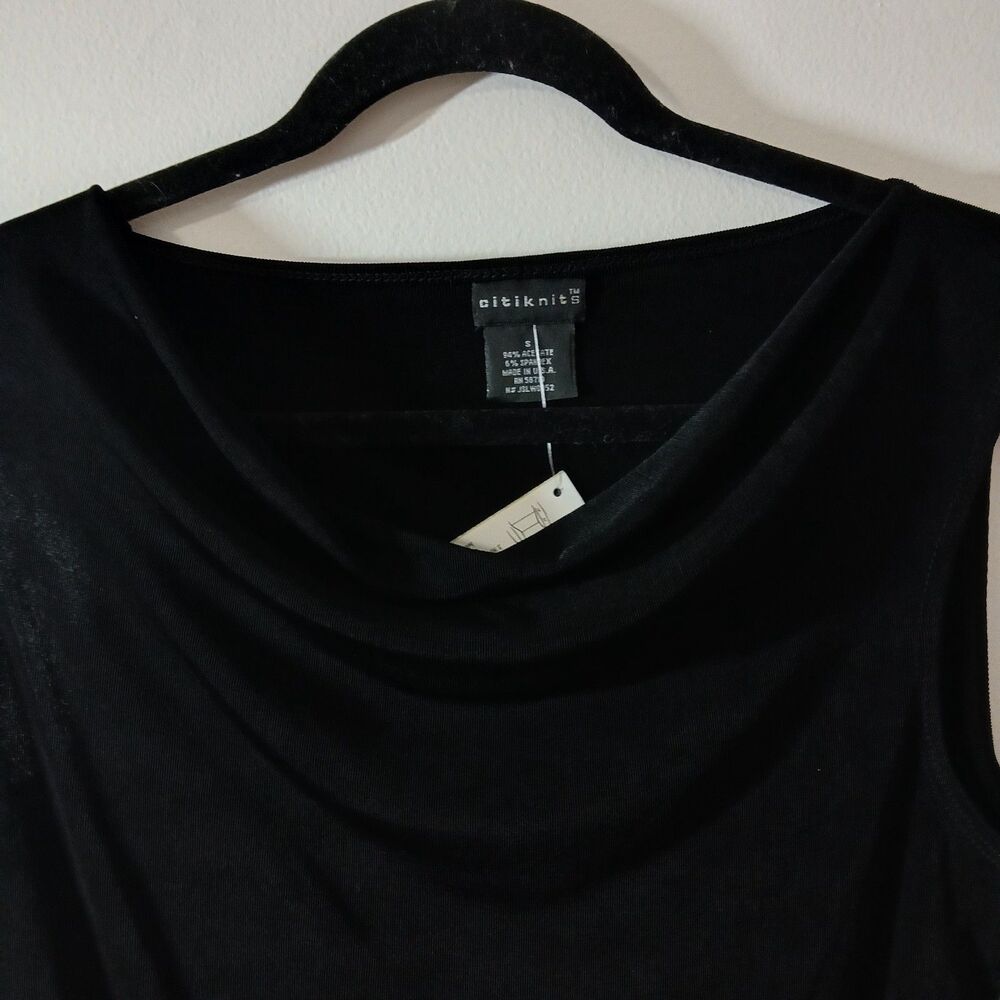 QVC Citiknits Women's Black Sleeveless Cowlneck 2-Piece Travel Skirt Set Small - Picture 4 of 12